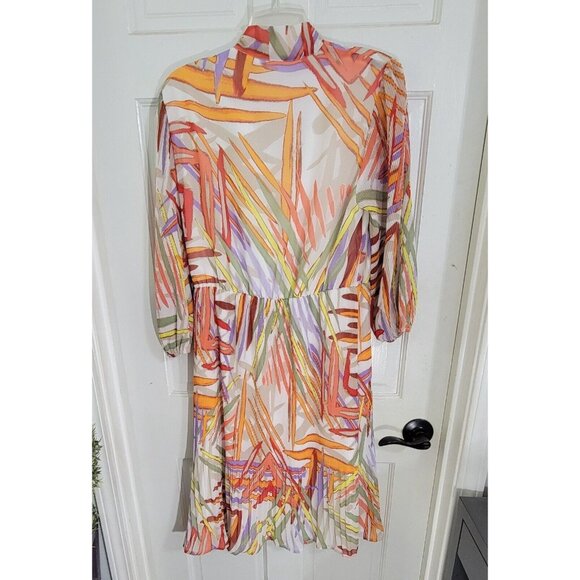 New York Company Womens‎ Multicolor Artsy Abstract Dress Half Sleeve Size L NWT - Picture 5 of 8